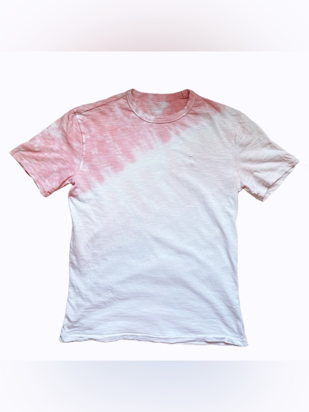 American Eagle Men’s Super Soft Standard Fit T-Shirt Pink White Tie Dye Size XS